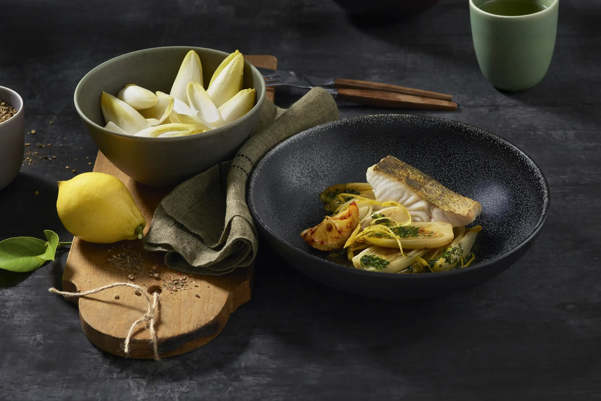 Kép a receptről: Sült süllő karamellizált cikóriával